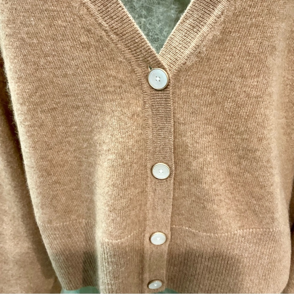 Joie Camel Button-Up Cardigan 100% Cashmere - Picture 3 of 7